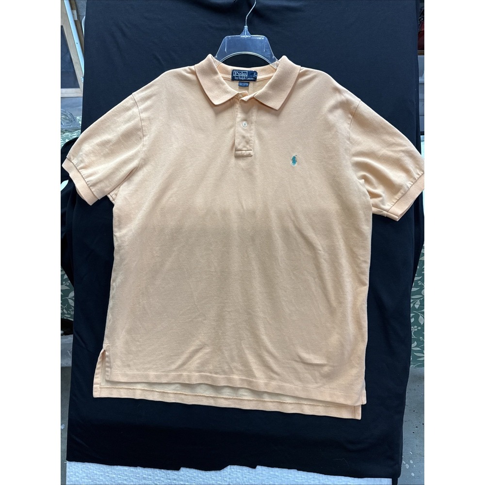 Ralph Lauren Men's Short Sleeve Orange Striped Polo Shirt XL